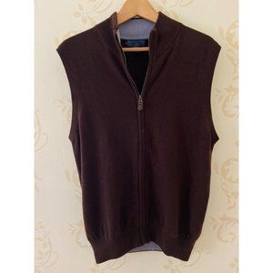 Men's Size Medium Joseph & Lyman 100% Cashmere Brown Sweater Vest